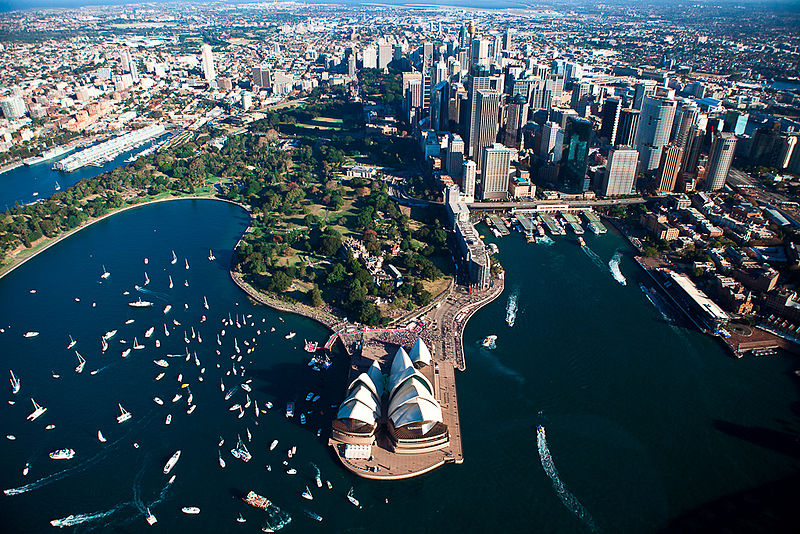 sydney sky view, sydney opera house