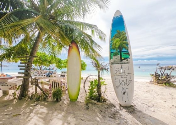 Surfing in the Maldives