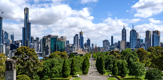 Melbourne as viewed from the Shrine