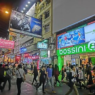 shopping street in hong kong