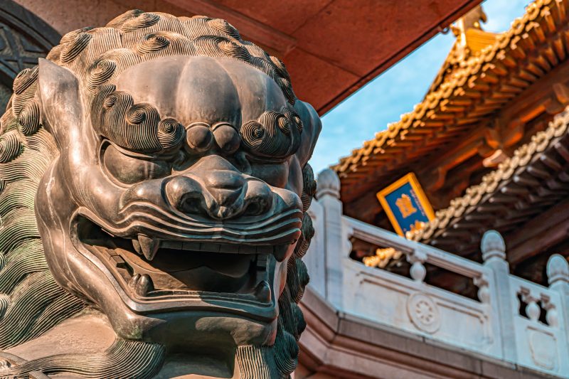 The lion of Jing‘an Temple