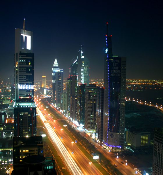 Dubai night skyline