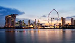 Singapore skyline at sunset