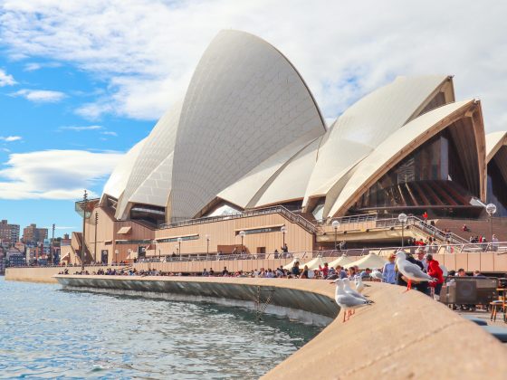 People Gathering Outside Sydney Opera House