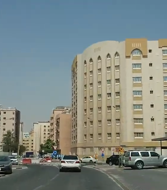 Apartment buildings near a roundabout in Al Mansoura Doha