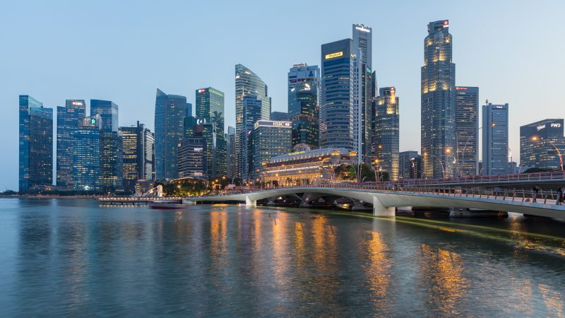 Esplanade Bridge in the evening