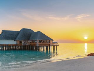 Maldives Island Water Villa Sunset