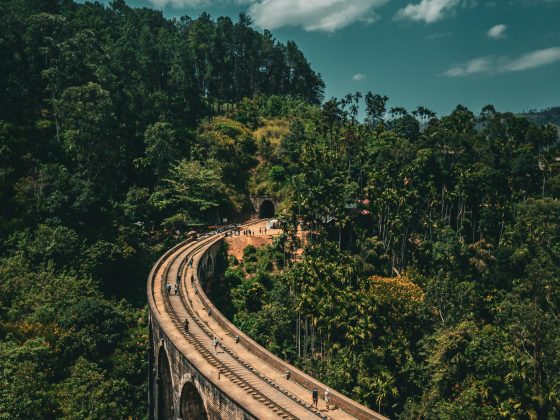 Aerial View of Nine Arch Bridge in Ella Sri Lanka
