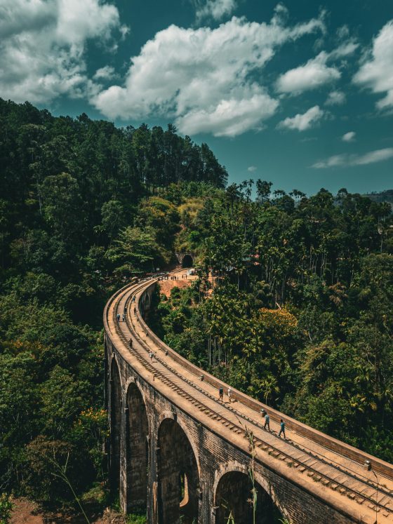Aerial View of Nine Arch Bridge in Ella Sri Lanka