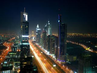 Dubai night skyline